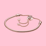 Rose Pav? Star Slider Snake Chain Bracelet Womens DIY Accessories For Ladie