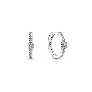 Pav? Hoop Earrings for Women's Christmas Jewelry Gift