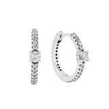 Pav? Hoop Earrings for Women's Christmas Jewelry Gift