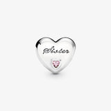 Sister Letter Heart Charm for Bracelet DIY Christmas Gift