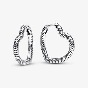 Snake Bone Chain Heart Earrings Women's Christmas Jewelry Gift
