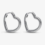 Snake Bone Chain Heart Earrings Women's Christmas Jewelry Gift