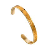 Titanium Steel Women's Red & Yellow Leaves Pattern Bangle