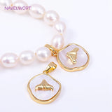 18K Plated North Star Shell Heart Pendants for Necklace Making