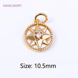 18K Plated North Star Shell Heart Pendants for Necklace Making