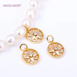 18K Plated North Star Shell Heart Pendants for Necklace Making
