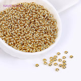 18K Plated Round Spacer Beads for Jewelry Making