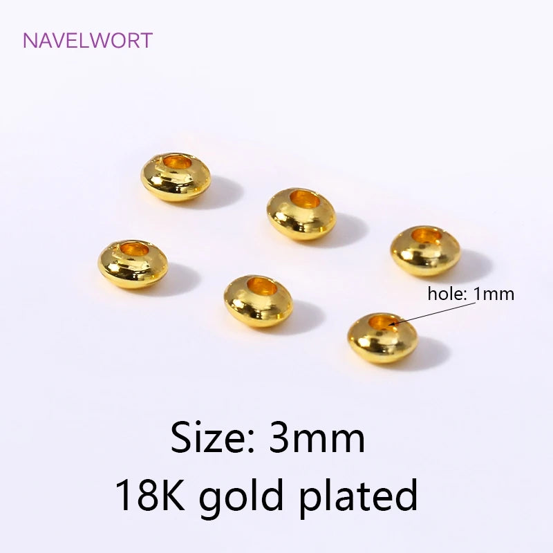 18K Plated Round Spacer Beads for Jewelry Making