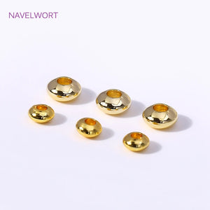 18K Plated Round Spacer Beads for Jewelry Making