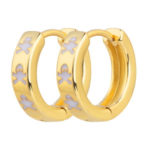 Enamel Huggie Hoop Earrings Plated Small Skull Jewelry