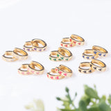Enamel Huggie Hoop Earrings Plated Small Skull Jewelry