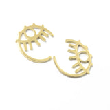 Brass Single Hole Devil's Eye Earring Pendant DIY Material