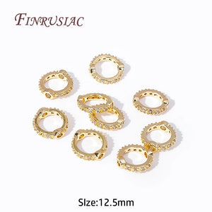 18K Plated Brass Zircon Circle Bead Frames DIY Jewelry Making Supplies