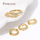 18K Plated Brass Zircon Circle Bead Frames DIY Jewelry Making Supplies