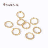 18K Plated Brass Zircon Circle Bead Frames DIY Jewelry Making Supplies