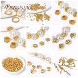 18K Plated Brass Zircon Circle Bead Frames DIY Jewelry Making Supplies