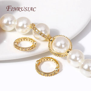 18K Plated Brass Zircon Circle Bead Frames DIY Jewelry Making Supplies