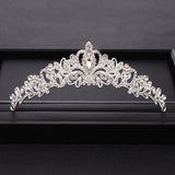 Silver Crystal Princess Bridal Crown Tiara Wedding Hair Accessories