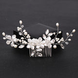 Bride Tiara Hair Comb Pearl Hair Accessories