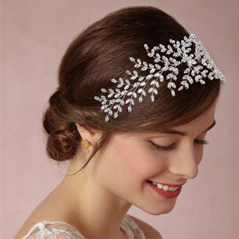 Silver Wedding Zircon Tiaras Women Headband Hair Accessories