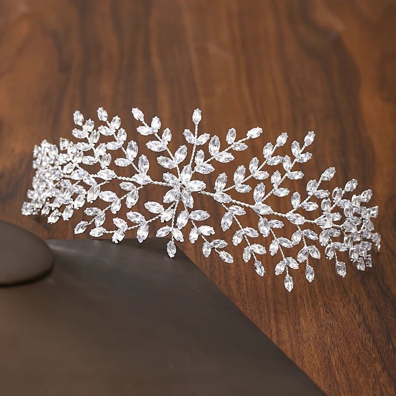 Silver Wedding Zircon Tiaras Women Headband Hair Accessories