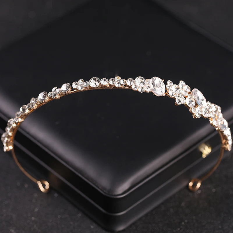 Silver Rhinestone Crystal Tiara Wedding Crown Princess Tiara
