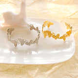 Butterfly Open Charm Bracelet Bangle Stainless Steel Waterproof