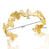 Butterfly Open Charm Bracelet Bangle Stainless Steel Waterproof