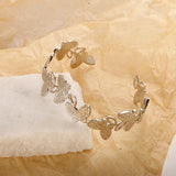 Butterfly Open Charm Bracelet Bangle Stainless Steel Waterproof