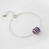 CZ Charm Bracelet 925 Silver 18K Plated Colorful Zirconia Ins 3 Rings