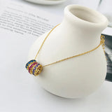 CZ Charm Bracelet 925 Silver 18K Plated Colorful Zirconia Ins 3 Rings