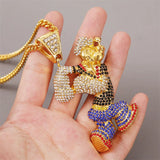 Popeye Big Necklaces & Pendants Men Hip Hop Jewelry Silver Chain