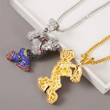 Popeye Big Necklaces & Pendants Men Hip Hop Jewelry Silver Chain
