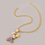 Popeye Big Necklaces & Pendants Men Hip Hop Jewelry Silver Chain