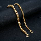 Hiphop 4/6.5mm Box Link Chain Men Bracelet - Jewelry Braslet