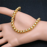 Hiphop 4/6.5mm Box Link Chain Men Bracelet - Jewelry Braslet