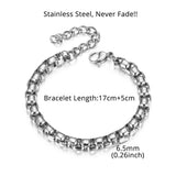 Hiphop Stainless Steel Chain Men Bracelet 4/6.5mm Width