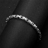 5mm Width Byzantine Link Chain Bracelet Stainless Steel for Men Women