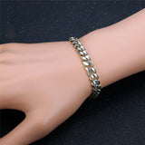 Punk Stainless Steel Chain Men Bracelet 4/7mm Width