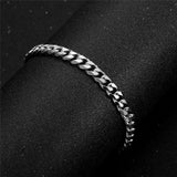 Punk Stainless Steel Chain Men Bracelet 4/7mm Width