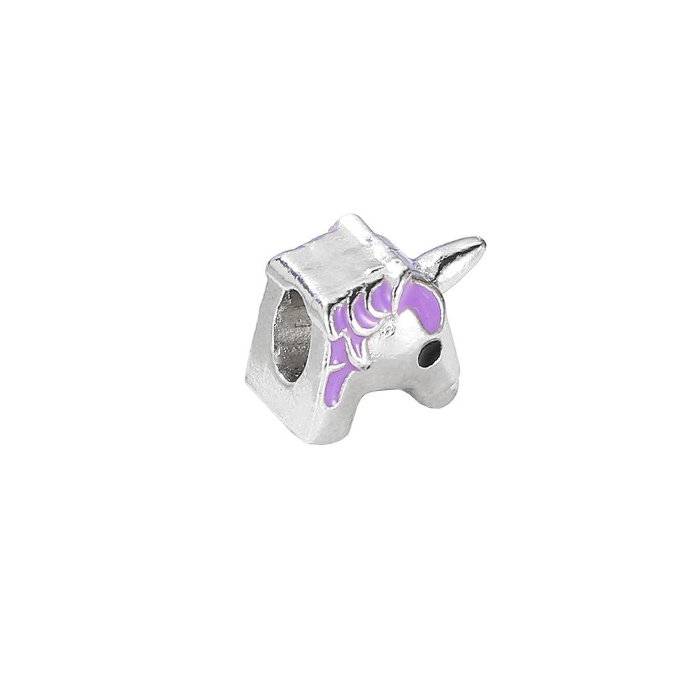 925 Silver Unicorn Bead Pendant for DIY Bracelet Making