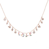 925 Sterling Silver LOVE Letter Pendant Necklace for Women