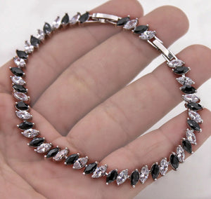Copper Red Pink CZ Charm Bracelet Women's Jewelry