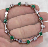Charm Leaf Bracelets Copper Navy Pink Cubic Zirconia Women Jewelry