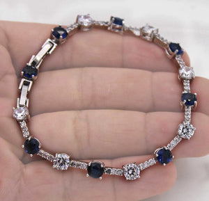 Charm Leaf Bracelets Copper Navy Pink Cubic Zirconia Women Jewerly