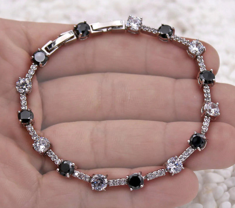 Charm Leaf Bracelets Copper Navy Pink Cubic Zirconia Women Jewelry
