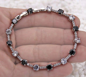 Charm Leaf Bracelets Copper Navy Pink Cubic Zirconia Women Jewerly