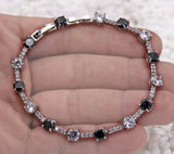 Charm Leaf Bracelets Copper Navy Pink Cubic Zirconia Women Jewerly