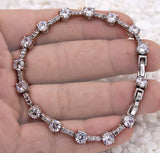 Charm Leaf Bracelets Copper Navy Pink Cubic Zirconia Women Jewelry
