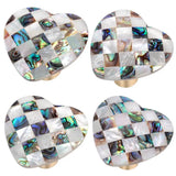 Checkerboard Abalone Shell Drawer Cabinet Pulls Knobs Door Handle Hooks